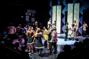 Much of the cast of the musical DREAMGIRLS at Live Arts